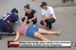 Mulher fica ferida ap&oacute;s colis&atilde;o entre bicicleta e motoneta no Setor 04 em Ariquemes &ndash; V&iacute;deo