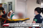 Motociclista sofre fratura exposta ap&oacute;s colis&atilde;o com moto na Av. Brasil em Ariquemes &ndash; V&iacute;deo