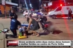 Grave acidente entre duas motos deixa homem e mulher feridos no centro de Porto Velho &ndash; V&Iacute;DEO   