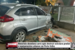Motorista abandona carro ap&oacute;s destruir estrutura predial e equipamentos urbanos em Porto Velho &ndash; V&iacute;deo