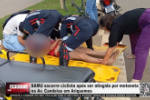 SAMU socorre ciclista ap&oacute;s ser atingida por motoneta na Av. Candeias em Ariquemes &ndash; V&iacute;deo