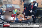 Motociclista e passageiro ficam feridos ap&oacute;s colis&atilde;o com carretinha na Av. Cana&atilde; em Ariquemes &ndash; V&iacute;deo