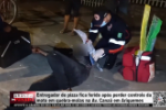 Entregador de pizza fica ferido ap&oacute;s perder controle da moto em quebra molas na Av. Cana&atilde; Ariquemes &ndash; V&iacute;deo