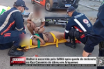 Mulher &eacute; socorrida pelo SAMU ap&oacute;s queda de motoneta na Rua Casemiro de Abreu em Ariquemes &ndash; V&iacute;deo