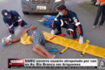 SAMU socorre usu&aacute;rio atropelado por van na Av. Rio Branco em Ariquemes &ndash; V&iacute;deo