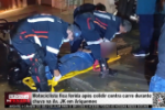 Motociclista fica ferida ap&oacute;s colidir contra carro durante chuva na Av. JK em Ariquemes &ndash; V&iacute;deo