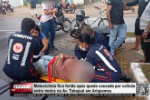 Motociclista fica ferida ap&oacute;s queda causada por colis&atilde;o entre motos na Av. Tabapu&atilde; em Ariquemes &ndash; V&iacute;deo