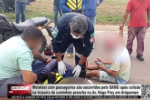 Motot&aacute;xi com passageiro s&atilde;o socorridos pelo SAMU ap&oacute;s colis&atilde;o na traseira de caminh&atilde;o prancha na Av. Hugo Frey em Ariquemes &ndash; V&iacute;deo