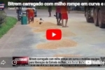 Bitrem carregado com milho rompe em curva e mobiliza equipes para libera&ccedil;&atilde;o da Estrada da Penal &ndash; V&Iacute;DEO