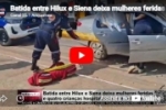 Batida entre Hilux e Siena deixa mulheres feridas e quatro crian&ccedil;as hospitalizadas em Ji Paran&aacute; &ndash; V&Iacute;DEO 