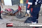 Motociclista fica ferido ap&oacute;s colis&atilde;o com caminhonete na Avenida Jaru em Ariquemes &ndash; V&Iacute;DEO