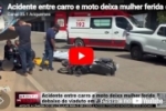 Acidente entre carro e moto deixa mulher ferida debaixo do viaduto em Ji&ndash;Paran&aacute; &ndash; V&Iacute;DEO