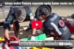 Idoso sofre fratura exposta ap&oacute;s colidir moto na traseira de carretinha na Avenida Cana&atilde; em Ariquemes &ndash; V&Iacute;DEO