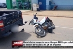 Motociclista e passageiro s&atilde;o socorridos pelo SAMU ap&oacute;s colis&atilde;o em traseira de ve&iacute;culo na Av. JK &ndash; V&Iacute;DEO