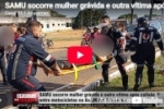SAMU socorre mulher gr&aacute;vida e outra v&iacute;tima ap&oacute;s colis&atilde;o entre motocicletas na Av. JK em Ariquemes &ndash; LIVE: ESTAMOS NO AR! PROGRAMA BRONCA DA PESADA
