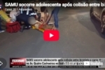 SAMU socorre adolescente ap&oacute;s colis&atilde;o entre bicicleta e carro na Av. Quatro Cachoeiras em Ariquemes &ndash; LIVE: ESTAMOS NO AR! PROGRAMA BRONCA DA PESADA