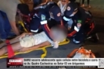 SAMU socorre adolescente ap&oacute;s colis&atilde;o entre bicicleta e carro na Av. Quatro Cachoeiras, no Setor 03 &ndash; V&Iacute;DEO
