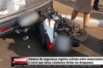 C&acirc;mera de seguran&ccedil;a registra colis&atilde;o entre motocicleta e carro que deixa condutora ferida em Ariquemes &ndash; V&Iacute;DEO