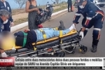 Colis&atilde;o entre duas motocicletas deixa duas pessoas feridas e mobiliza equipe do SAMU na Avenida Capit&atilde;o S&iacute;lvio em Ariquemes &ndash; V&Iacute;DEO