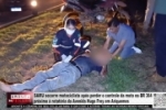SAMU socorre motociclista ap&oacute;s perder controle da moto na BR&ndash;364 pr&oacute;ximo &agrave; rotat&oacute;ria da Av. Hugo Frey &ndash; V&Iacute;DEO
