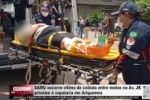 SAMU socorre v&iacute;tima de colis&atilde;o entre motos na Av. JK pr&oacute;ximo &agrave; sapataria em Ariquemes &ndash; V&Iacute;DEO