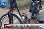 SAMU socorre m&atilde;e e filho ap&oacute;s colis&atilde;o de bicicleta el&eacute;trica com carro na Av. Vimber&ecirc; em Ariquemes &ndash; V&Iacute;DEO
