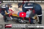 Motociclista fica ferida ap&oacute;s colis&atilde;o frontal com carro na Rua dos Inocentes nas Grandes &Aacute;reas em Ariquemes &ndash; V&Iacute;DEO