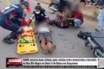 SAMU socorre duas v&iacute;timas ap&oacute;s colis&atilde;o entre moto e bicicleta na Rua Rio Negro em Ariquemes &ndash; V&Iacute;DEO