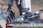 PTRAN e SAMU s&atilde;o acionados ap&oacute;s colis&atilde;o entre carro e bicicleta el&eacute;trica na Av. JK em Ariquemes &ndash; V&Iacute;DEO
