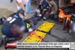 SAMU socorre motociclista gravemente ferido ap&oacute;s colis&atilde;o com caminh&atilde;o boiadeiro na Av.Tancredo Neves em Ariquemes &ndash; V&Iacute;DEO