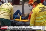Homem fica ferido ap&oacute;s colis&atilde;o entre moto e carro na Av. Tancredo Neves em Ariquemes &ndash; V&Iacute;DEO