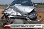 Colis&atilde;o frontal entre Fiat Cronos e Chevrolet Onix deixa passageira ferida na RO 421 em Ariquemes &ndash; V&Iacute;DEO