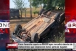 Carro funer&aacute;rio capota na RO&ndash;205 ap&oacute;s condutor desviar de motociclistas que empinavam motos perto de Cujubim &ndash; V&Iacute;DEO