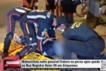 Motociclista sofre poss&iacute;vel fratura na perna ap&oacute;s queda na Rua Registro do Setor 09 em Ariquemes &ndash; V&Iacute;DEO