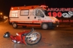 ARIQUEMES: Acidente na rotatória do Colonial com Setor 08 deixa motociclista ferida