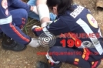 ARIQUEMES: Motociclista sofre possível fratura após queda no B–40