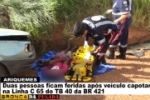 ARIQUEMES: Duas pessoas ficam feridas após veículo capotar na Linha C 65 do TB 40 da BR 421