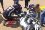 ARIQUEMES: Motociclista sofre fratura na tíbia após colidir com S10 na Av. Canaã
