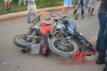 ARIQUEMES: Choque violento entre motocicletas deixa duas pessoas feridas na Av. JK