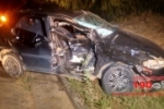 ARIQUEMES: Pálio tenta atravessar RO–257 e acaba causando grave acidente com outro carro