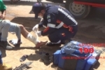 ARIQUEMES: Em acidente, motociclista sofre fratura ao prender perna entre roda e para–lama
