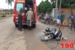 ARIQUEMES: Idosa fica ferida em colisão de motos na Av. Rio Negro