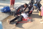 ARIQUEMES: Mulher sofre escoriações após cair em quebra–molas no Setor 03