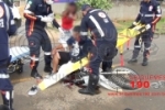 ARIQUEMES: Motociclista sofre hemorragia em acidente com caminhão boiadeiro no Setor 06