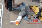 ARIQUEMES: Motociclista tem perna fraturada em acidente na rotatória da Av. Tancredo Neves