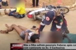 Mãe e filha sofrem possíveis fraturas após colisão com camionete na Av. 4 Cachoeiras – Vídeo