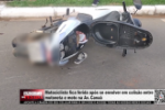 Motociclista fica ferida após se envolver em colisão entre motoneta e moto na Av. Canaã – Vídeo