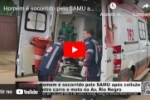 Homem é socorrido pelo SAMU após colisão entre carro e moto na Av. Rio Negro – VÍDEO