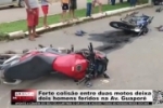 Forte colisão entre duas motos deixa dois homens feridos na Av. Guaporé – VÍDEO